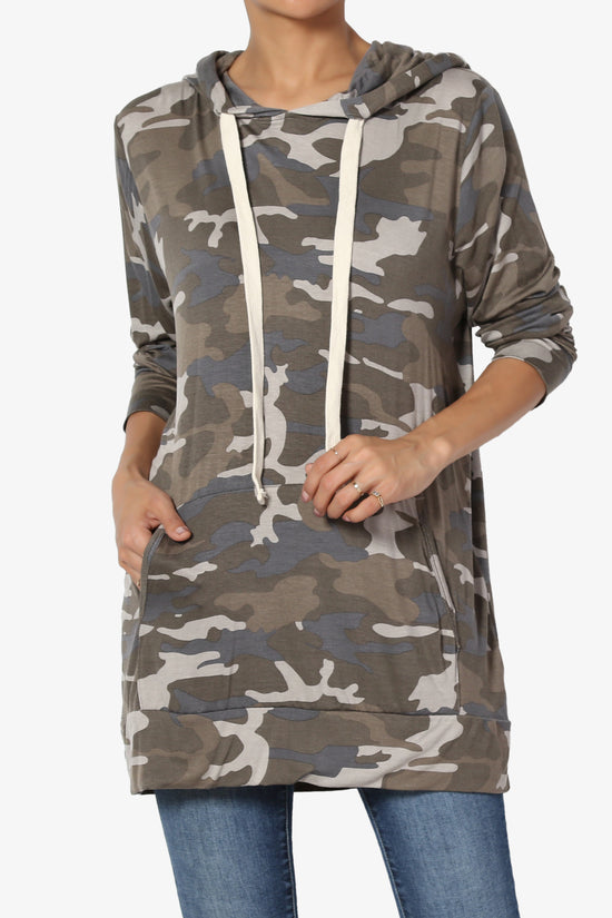 Kyra Camo Print Hoodie Tunic PLUS