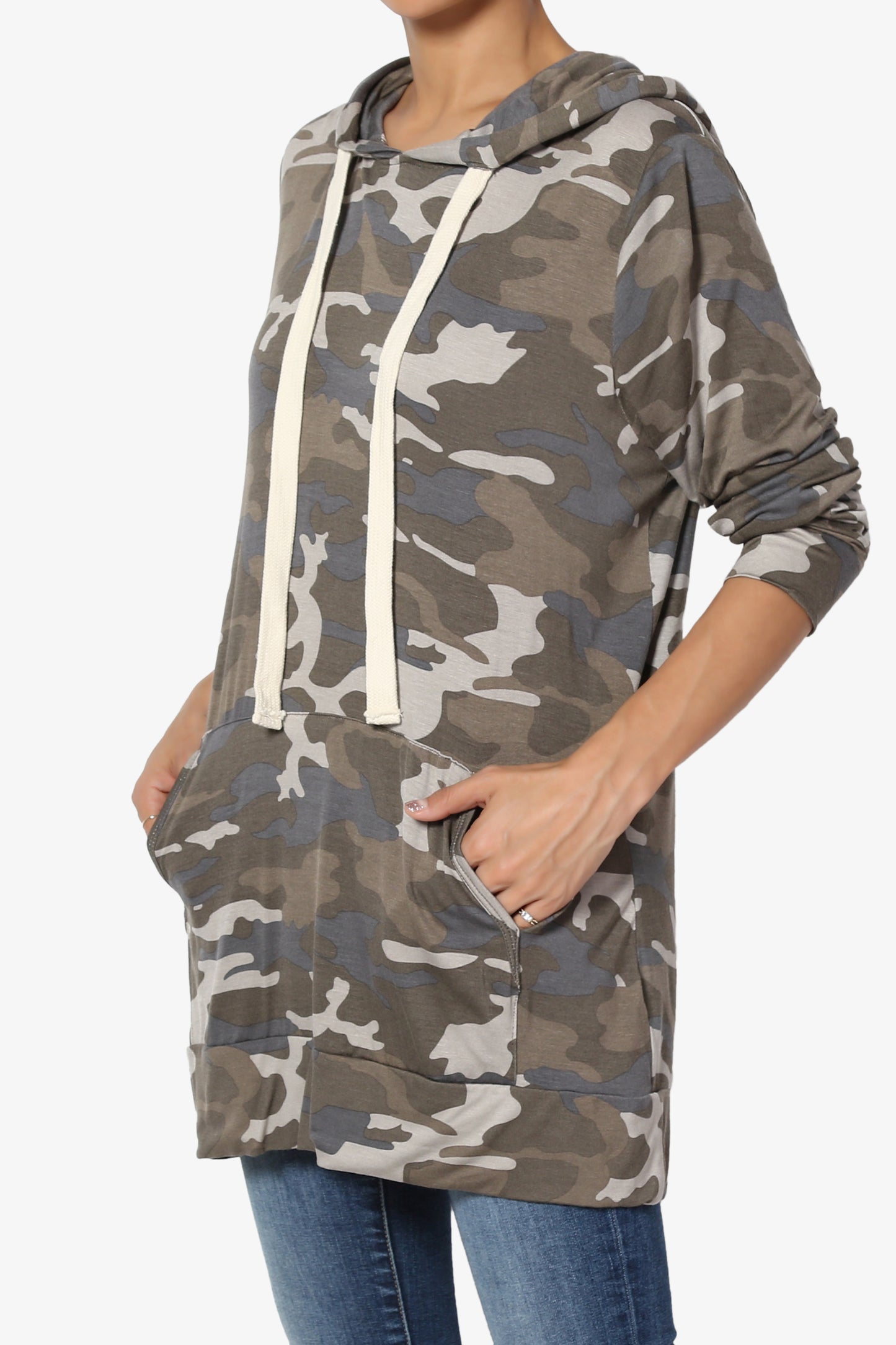 Kyra Camo Print Hoodie Tunic PLUS