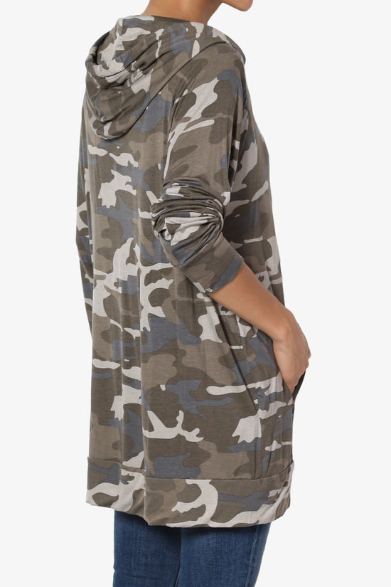 Kyra Camo Print Hoodie Tunic PLUS