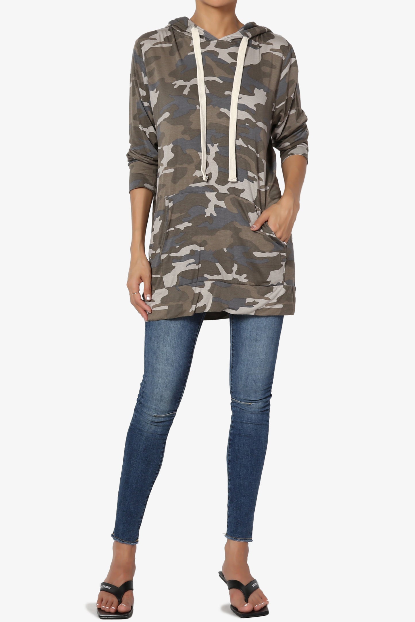 Kyra Camo Print Hoodie Tunic PLUS