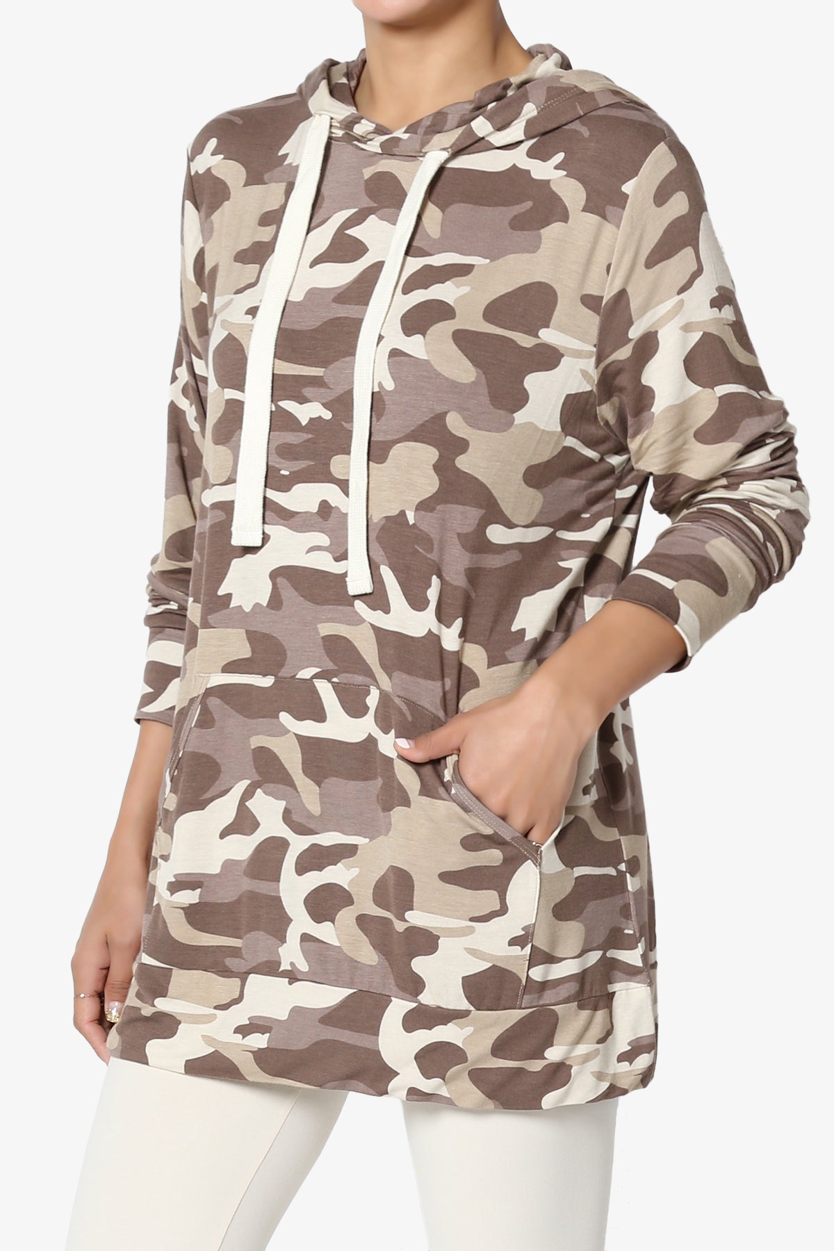 Kyra Camo Print Hoodie Tunic PLUS