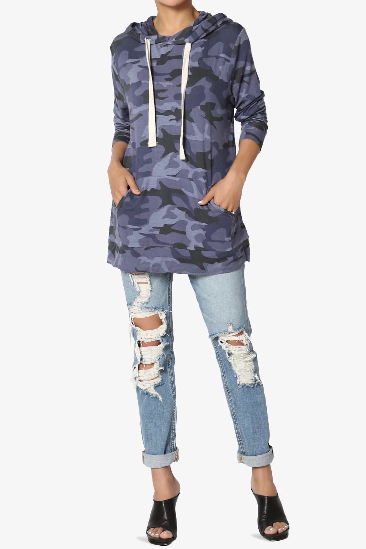 Kyra Camo Print Hoodie Tunic PLUS