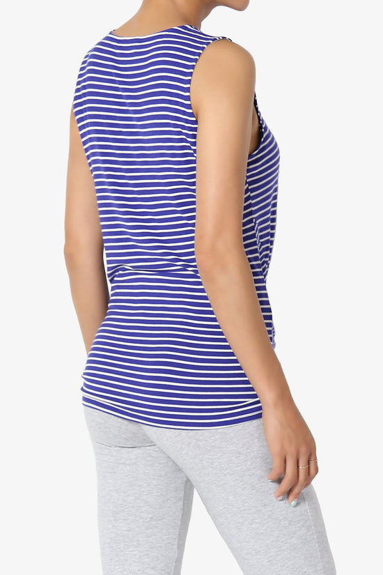 Flavor Sleeveless Striped Twisted Top