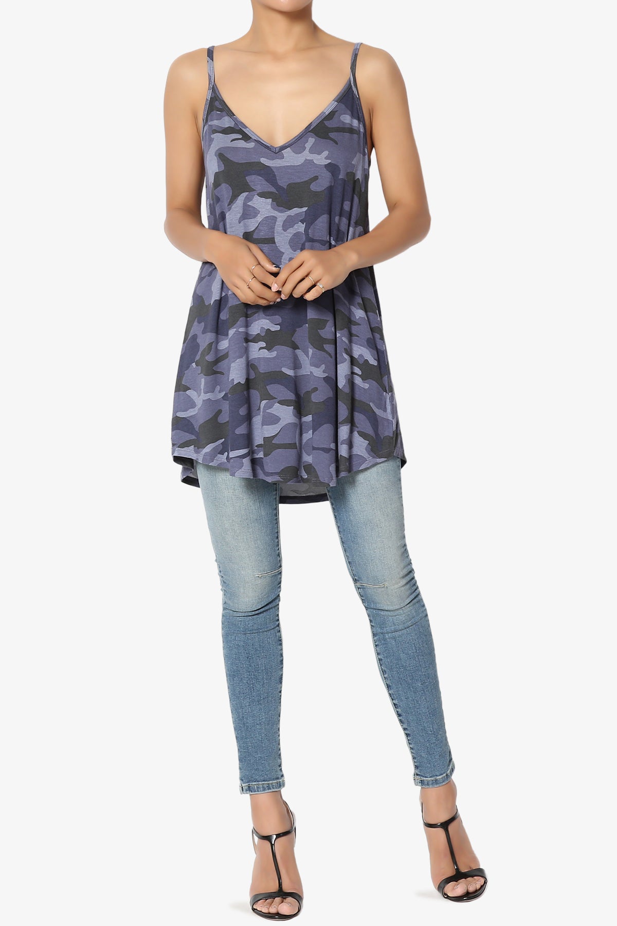 Chelsea Camo Scoop & V Neck Camisole Top