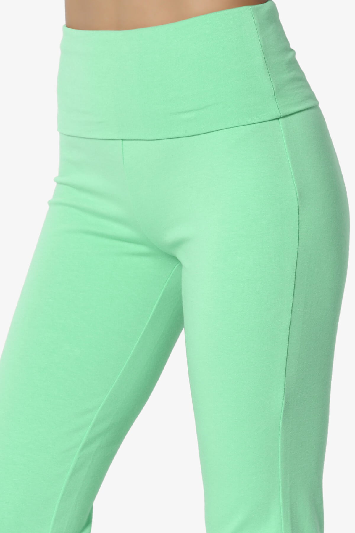 Sara Foldover Waist Yoga Pants GREEN MINT_5