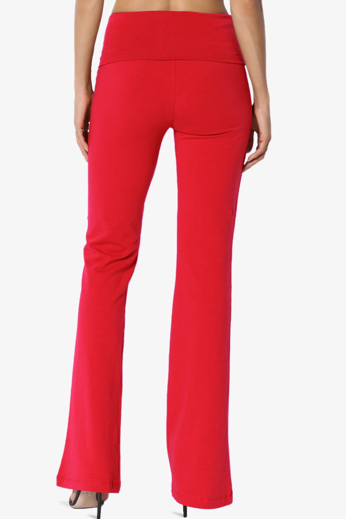 Sara Foldover Waist Yoga Pants RED_2