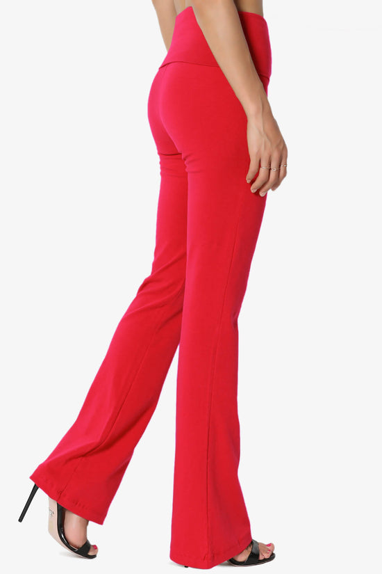 Sara Foldover Waist Yoga Pants RED_4