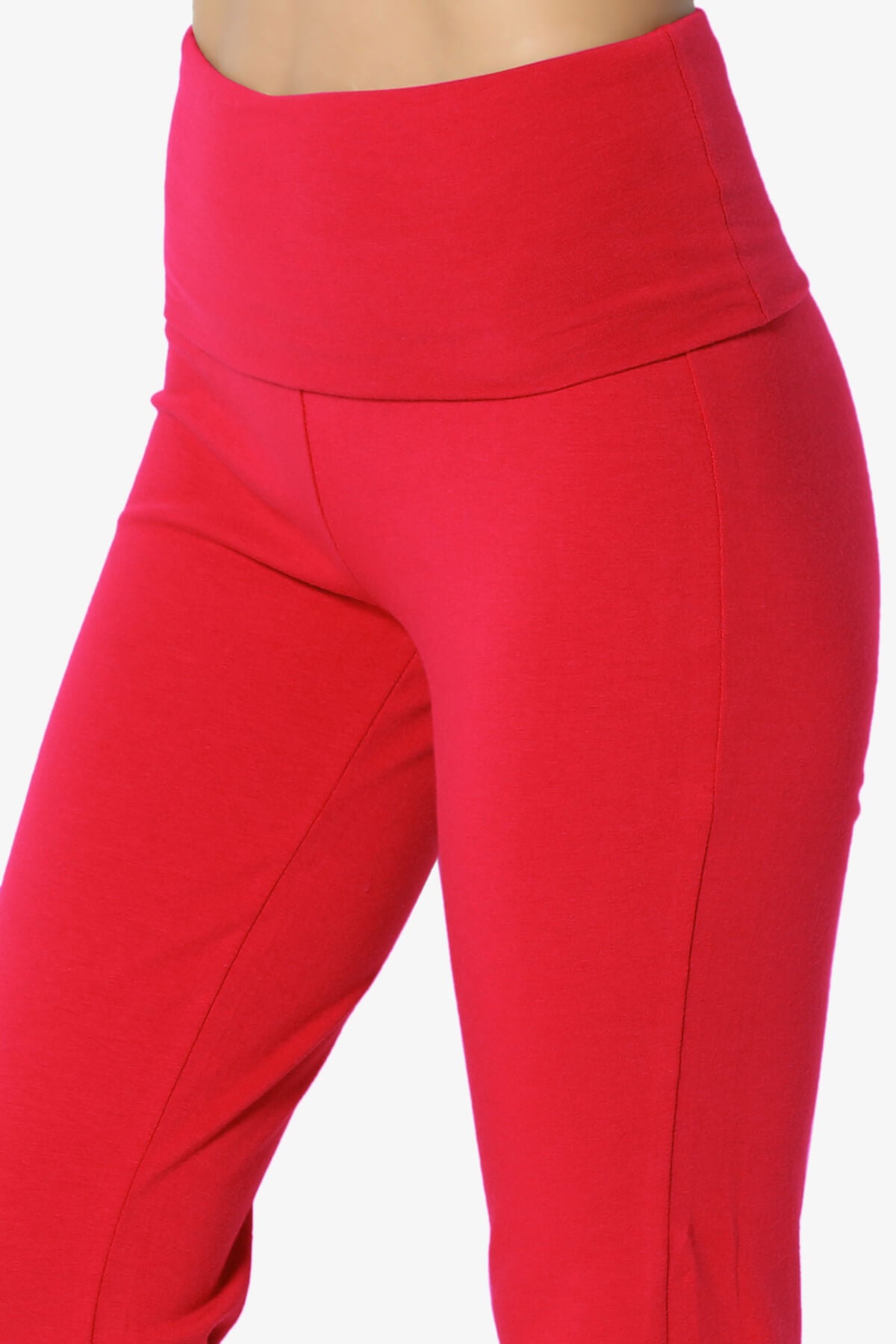 Sara Foldover Waist Yoga Pants RED_5