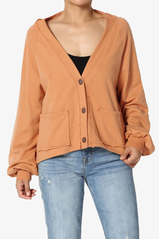 Load image into Gallery viewer, Embark Barrel Long Sleeve Terry Cardigan BUTTER ORANGE_1
