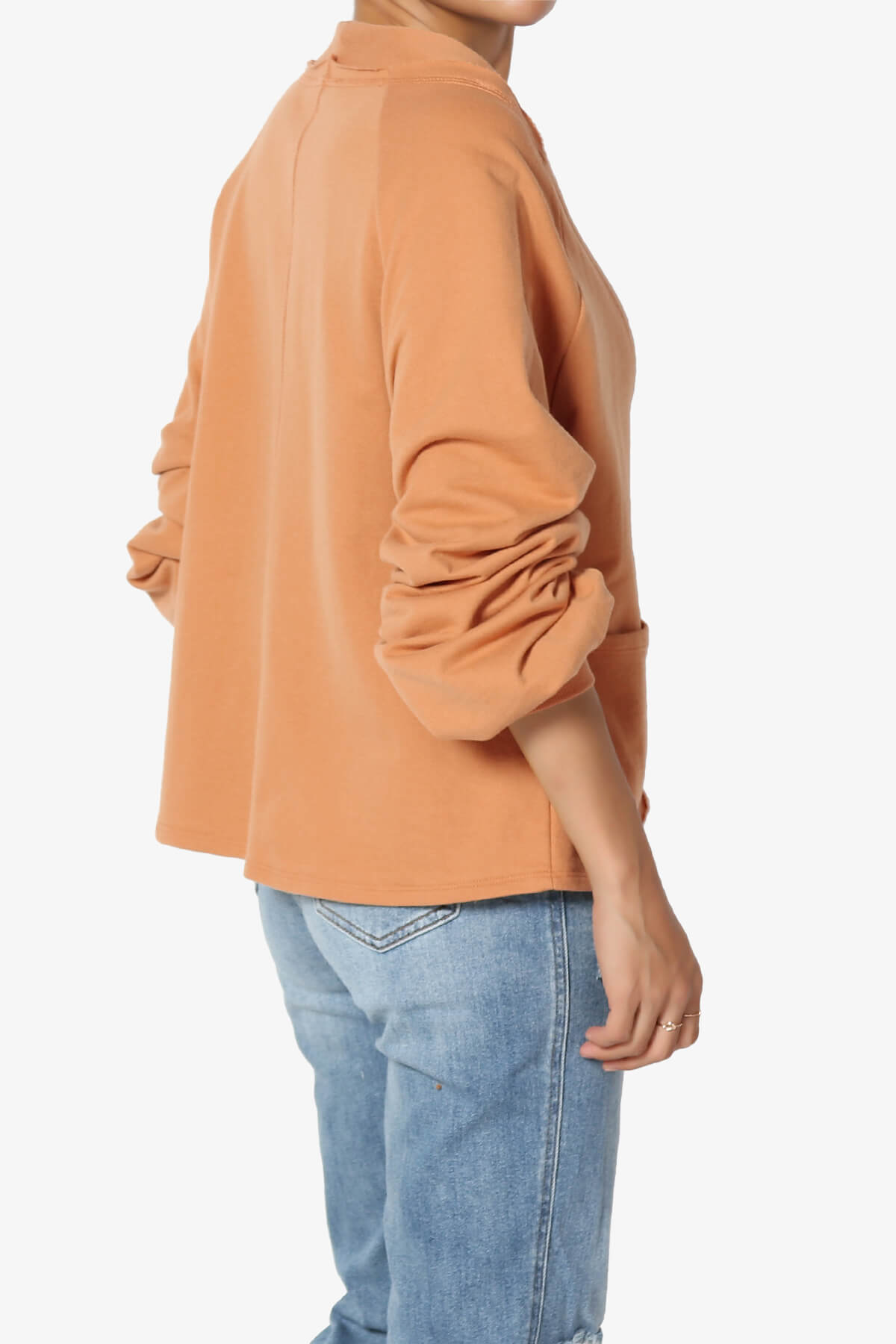 Load image into Gallery viewer, Embark Barrel Long Sleeve Terry Cardigan BUTTER ORANGE_4
