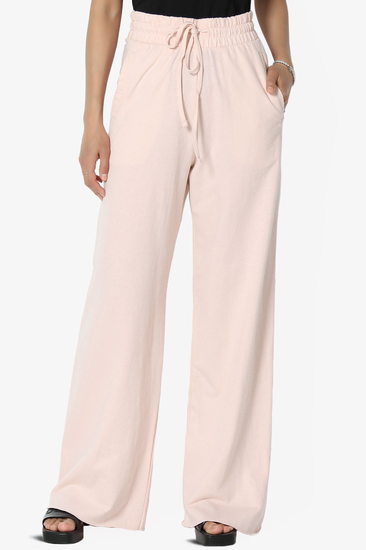 Nia Cotton Terry Wide Leg Track Pants