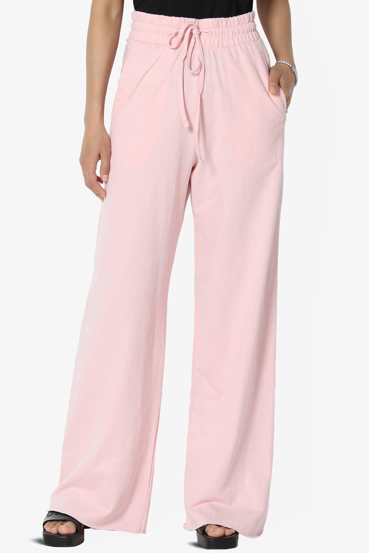 Load image into Gallery viewer, Nia Cotton Terry Wide Leg Track Pants PLUS
