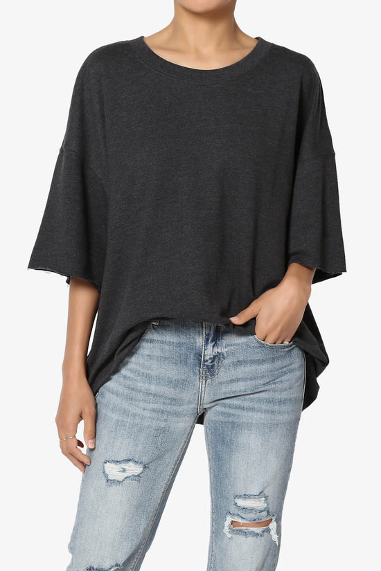 Load image into Gallery viewer, Danube Drop Shoulder Cotton Top CHARCOAL_1
