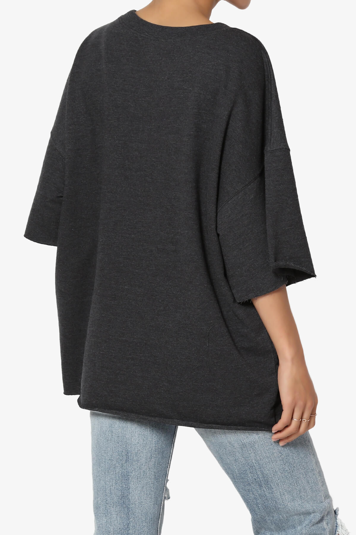 Load image into Gallery viewer, Danube Drop Shoulder Cotton Top CHARCOAL_4
