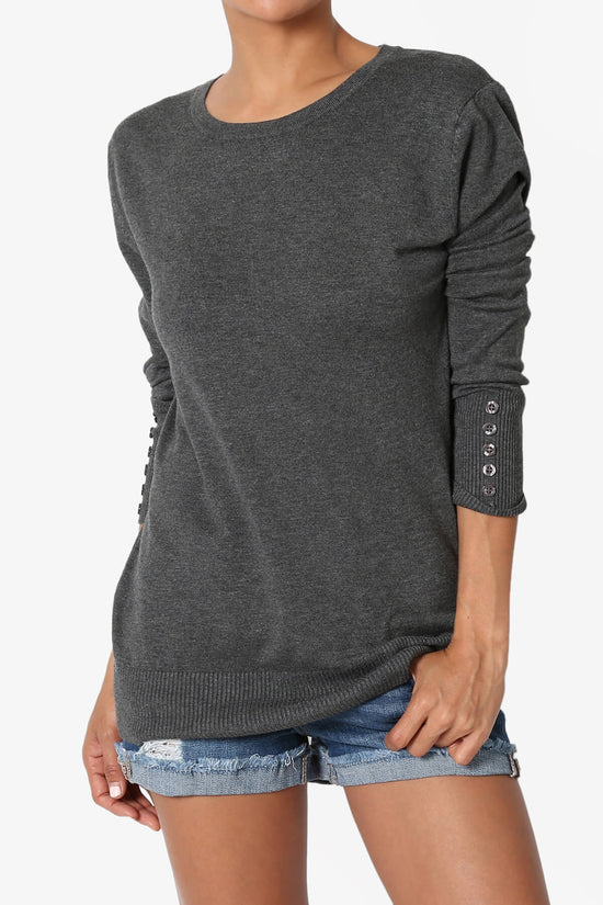 Load image into Gallery viewer, Zohar Button Sleeve Knit Pullover

