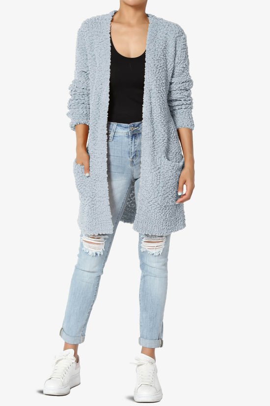 Load image into Gallery viewer, Barry Soft Popcorn Knit Sweater Cardigan ASH BLUE_6

