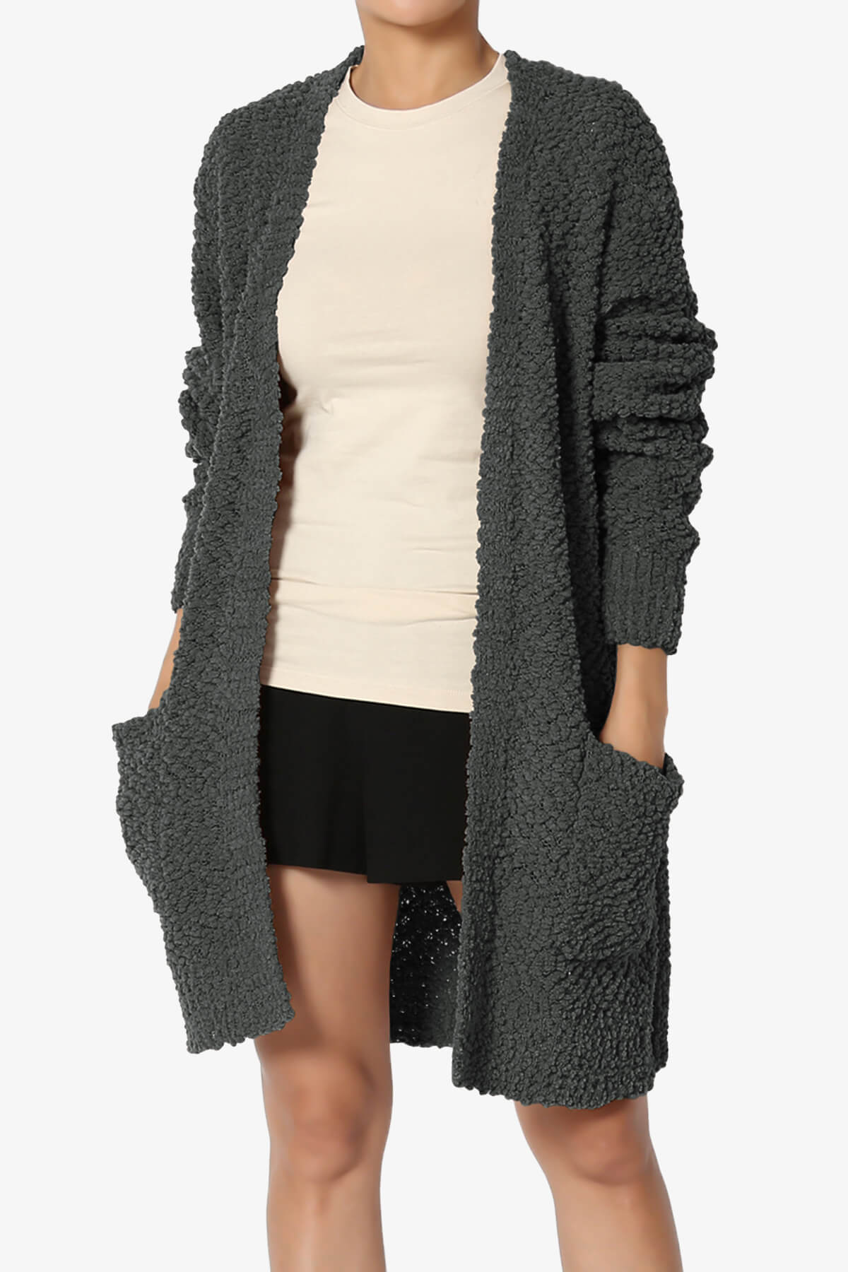 Load image into Gallery viewer, Barry Soft Popcorn Knit Sweater Cardigan ASH GREY_1
