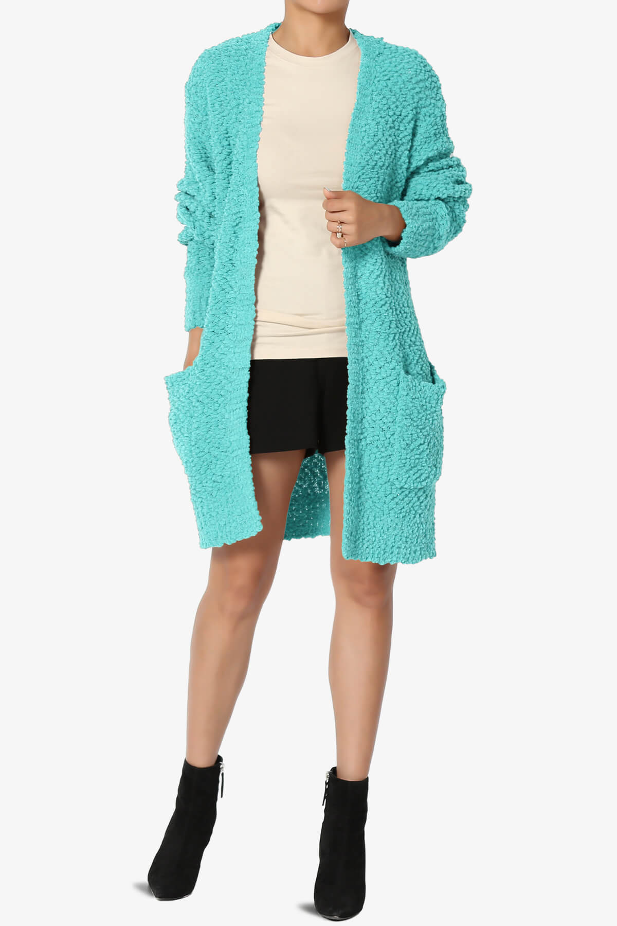 Load image into Gallery viewer, Barry Soft Popcorn Knit Sweater Cardigan ASH MINT_6
