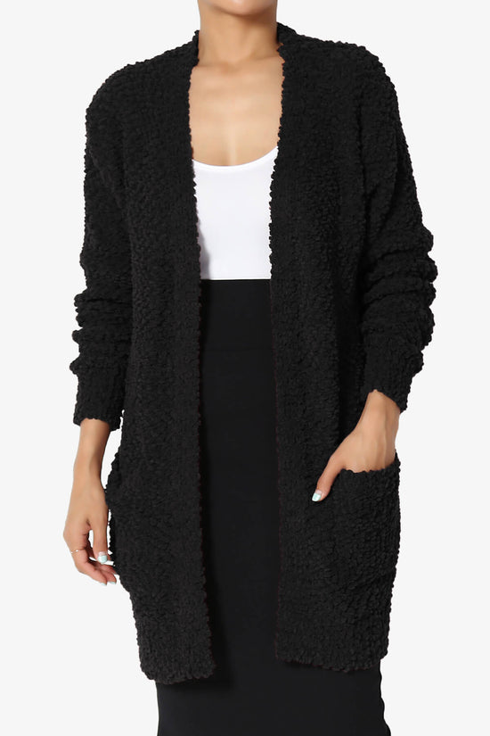 Load image into Gallery viewer, Barry Soft Popcorn Knit Sweater Cardigan BLACK_1
