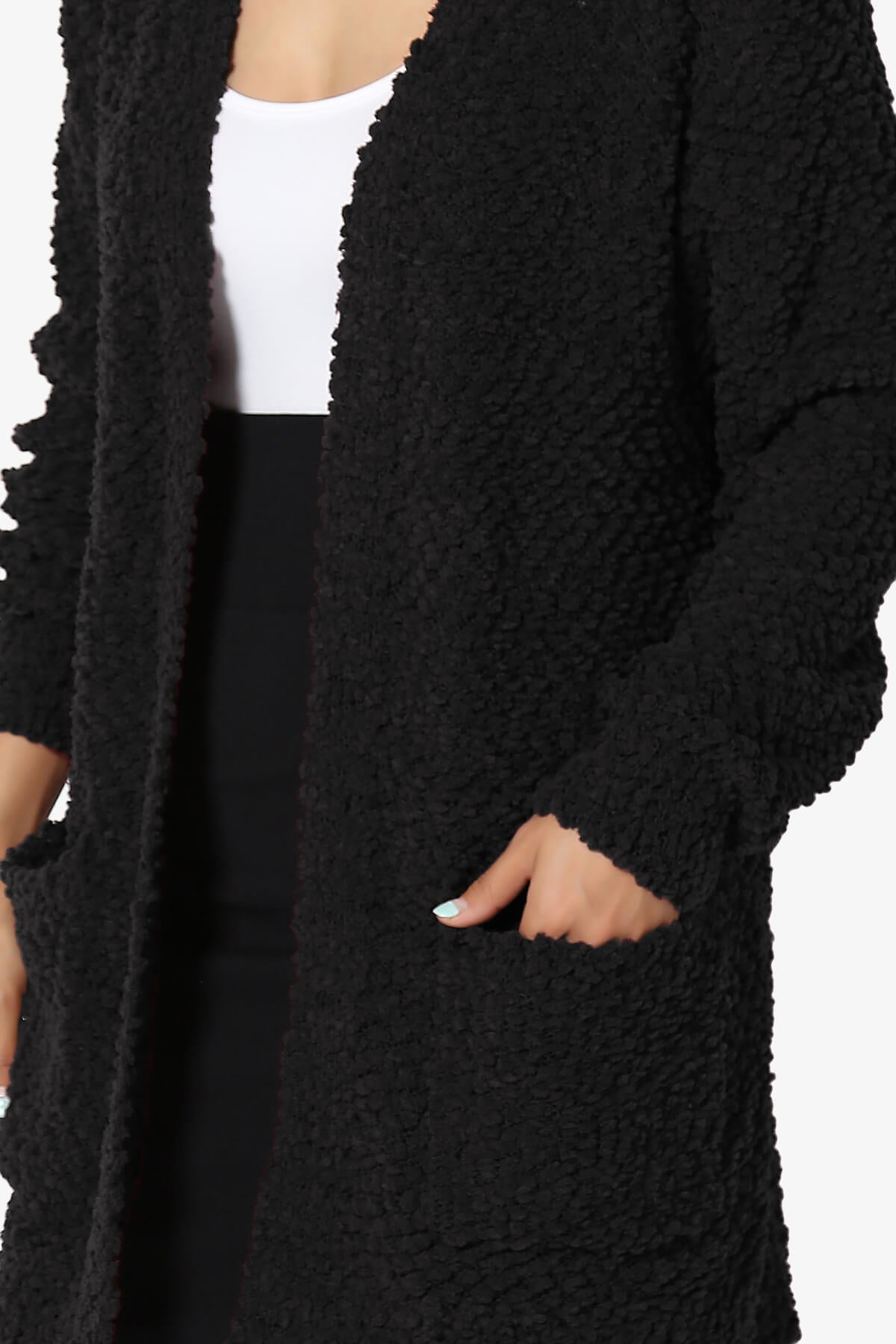 Load image into Gallery viewer, Barry Soft Popcorn Knit Sweater Cardigan BLACK_5
