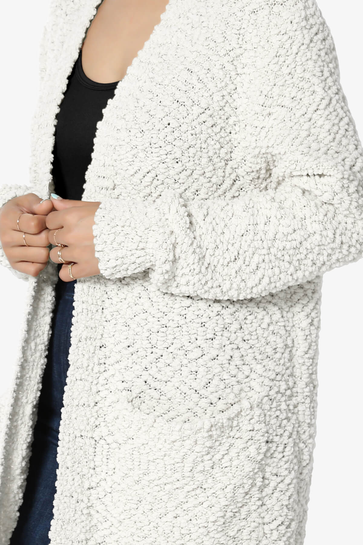 Load image into Gallery viewer, Barry Soft Popcorn Knit Sweater Cardigan BONE_5
