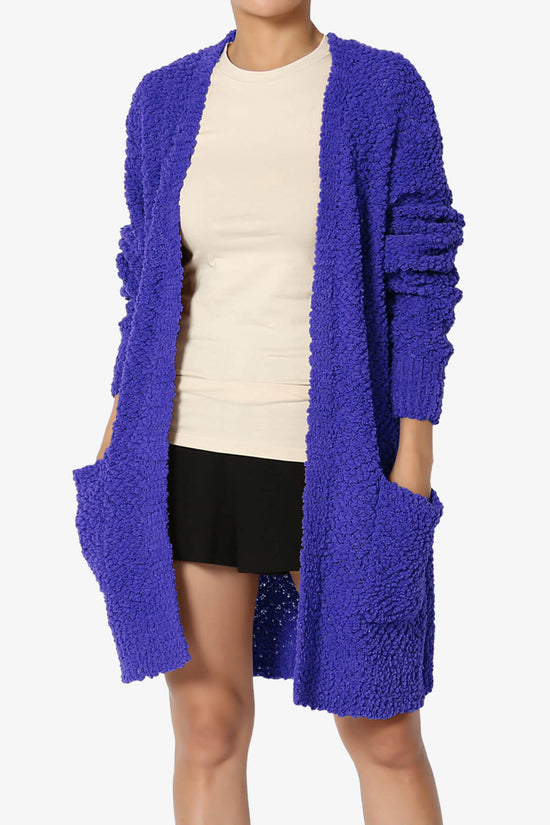 Load image into Gallery viewer, Barry Soft Popcorn Knit Sweater Cardigan BRIGHT BLUE_1
