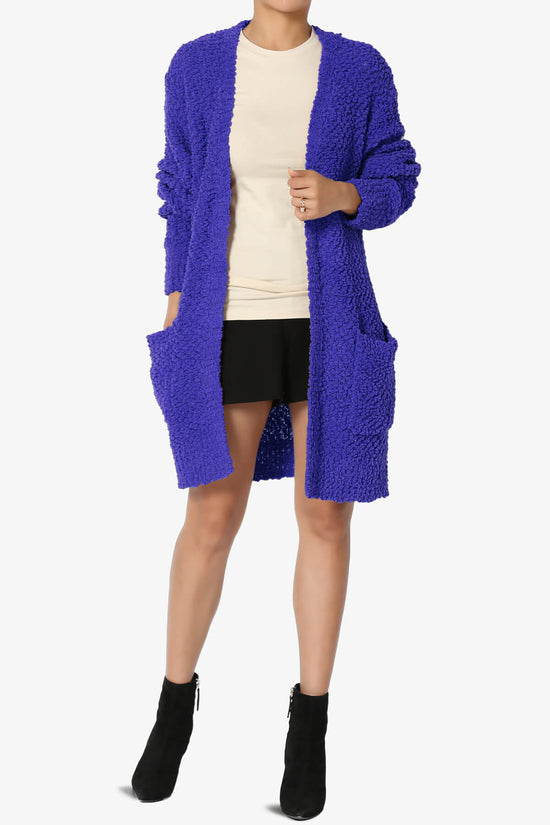 Load image into Gallery viewer, Barry Soft Popcorn Knit Sweater Cardigan BRIGHT BLUE_6
