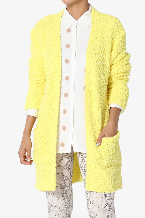 Load image into Gallery viewer, Barry Soft Popcorn Knit Sweater Cardigan BRIGHT YELLOW_1
