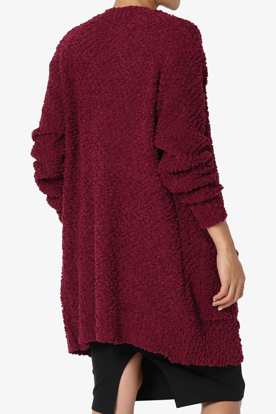 Load image into Gallery viewer, Barry Soft Popcorn Knit Sweater Cardigan BURGUNDY_4
