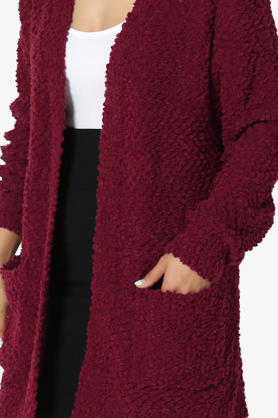 Load image into Gallery viewer, Barry Soft Popcorn Knit Sweater Cardigan BURGUNDY_5
