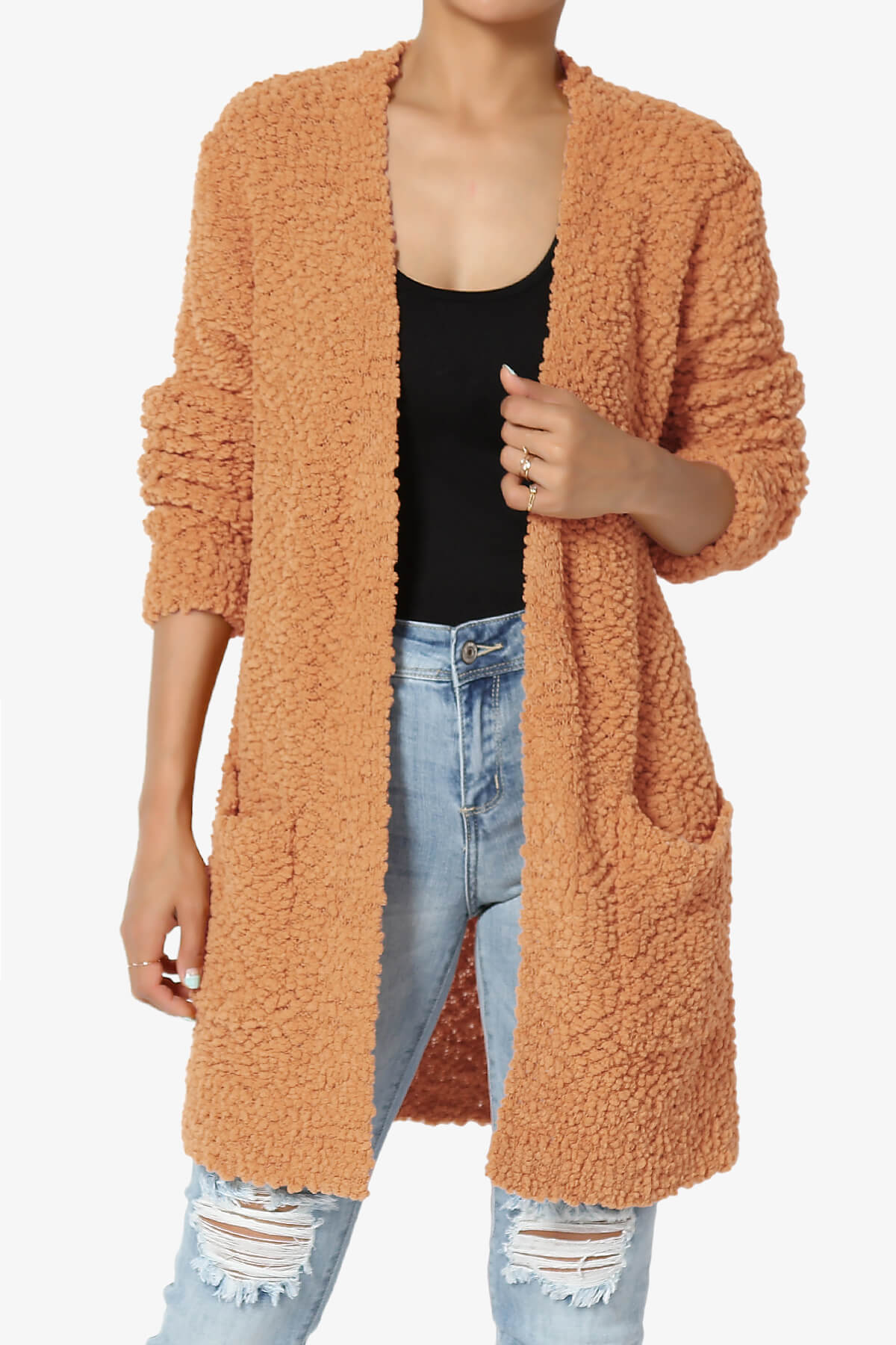 Load image into Gallery viewer, Barry Soft Popcorn Knit Sweater Cardigan BUTTER ORANGE_1

