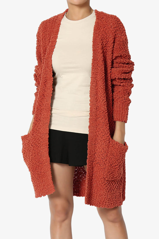 Load image into Gallery viewer, Barry Soft Popcorn Knit Sweater Cardigan COPPER_1
