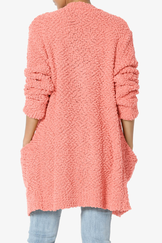 Load image into Gallery viewer, Barry Soft Popcorn Knit Sweater Cardigan CORAL_2
