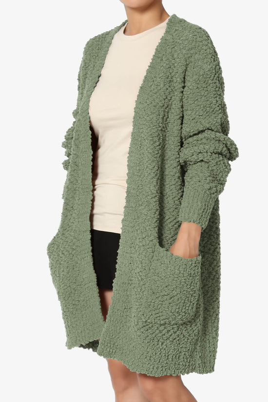 Load image into Gallery viewer, Barry Soft Popcorn Knit Sweater Cardigan DUSTY OLIVE_3
