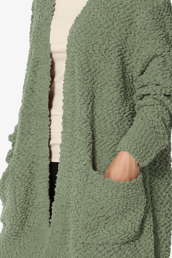 Load image into Gallery viewer, Barry Soft Popcorn Knit Sweater Cardigan DUSTY OLIVE_5
