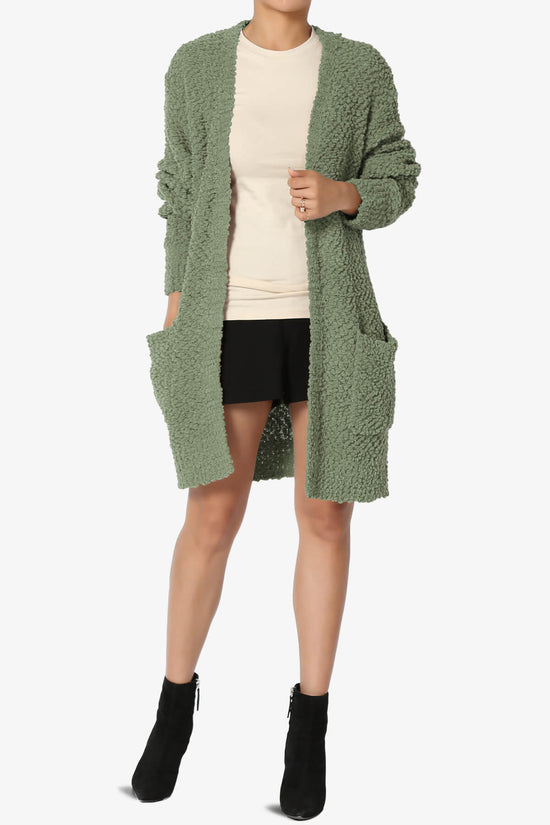 Load image into Gallery viewer, Barry Soft Popcorn Knit Sweater Cardigan DUSTY OLIVE_6
