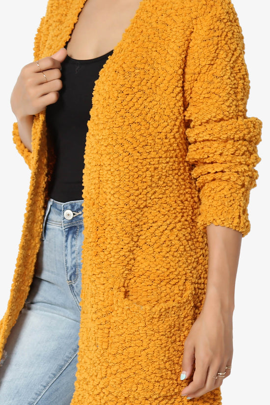 Barry Soft Popcorn Knit Sweater Cardigan GOLDEN MUSTARD_5