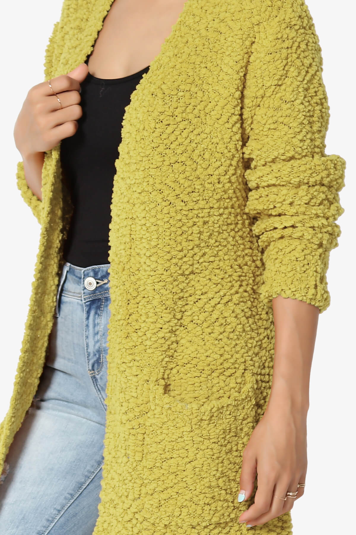 Load image into Gallery viewer, Barry Soft Popcorn Knit Sweater Cardigan GOLDEN WASABI_5
