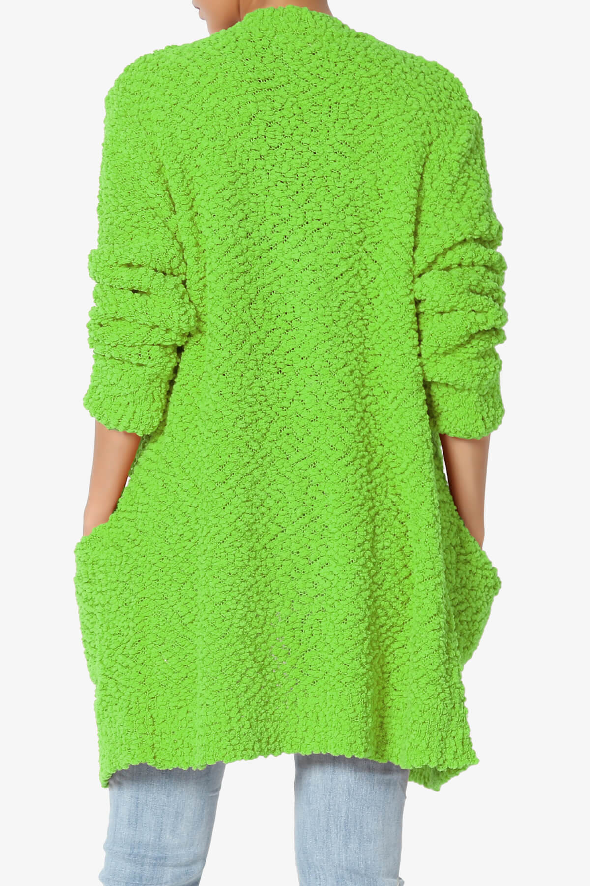 Barry Soft Popcorn Knit Sweater Cardigan GREEN_2