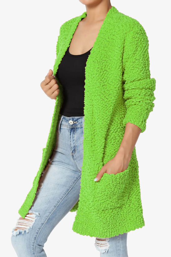Barry Soft Popcorn Knit Sweater Cardigan GREEN_3