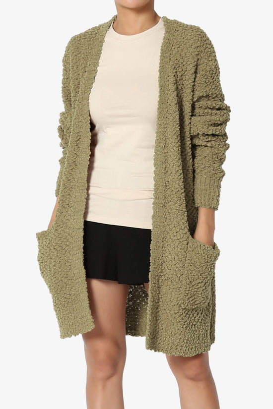 Load image into Gallery viewer, Barry Soft Popcorn Knit Sweater Cardigan KHAKI GREEN_1
