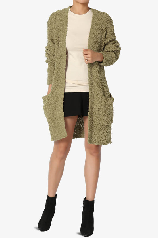Load image into Gallery viewer, Barry Soft Popcorn Knit Sweater Cardigan KHAKI GREEN_6

