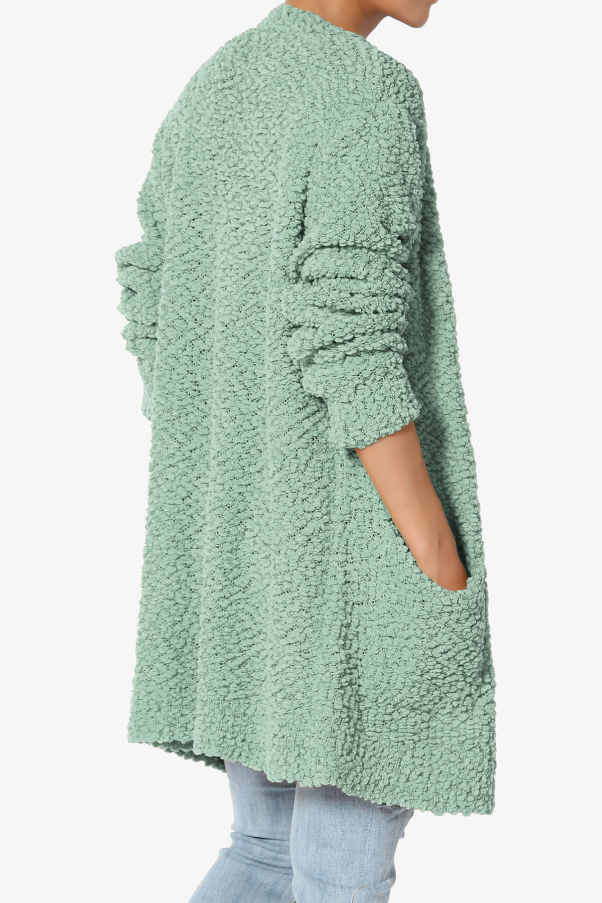 Load image into Gallery viewer, Barry Soft Popcorn Knit Sweater Cardigan LIGHT GREEN_4
