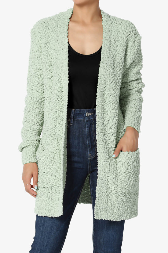 Load image into Gallery viewer, Barry Soft Popcorn Knit Sweater Cardigan LIGHT SAGE_1
