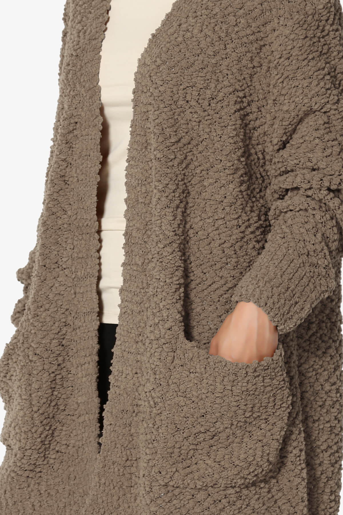 Barry Soft Popcorn Knit Sweater Cardigan MOCHA_5