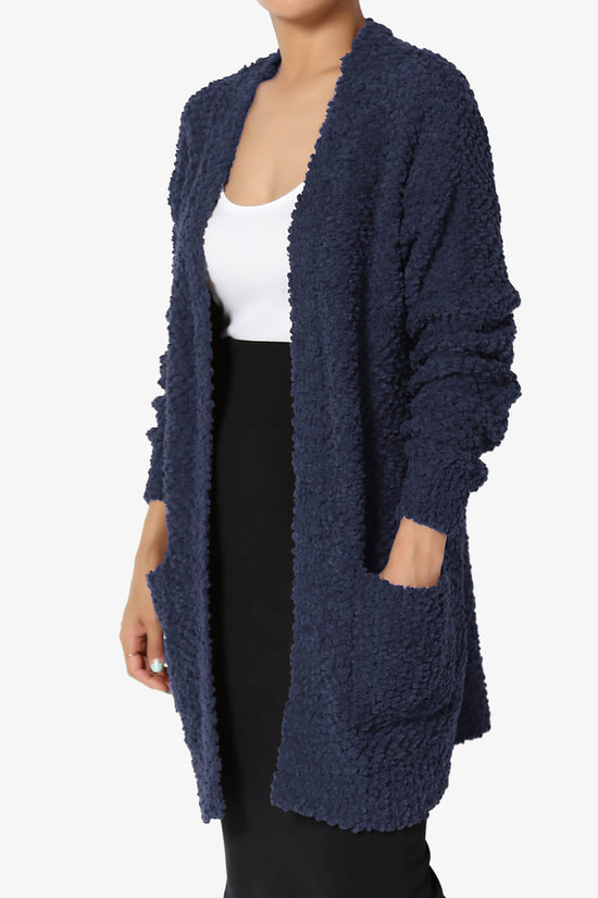 Load image into Gallery viewer, Barry Soft Popcorn Knit Sweater Cardigan NAVY_3
