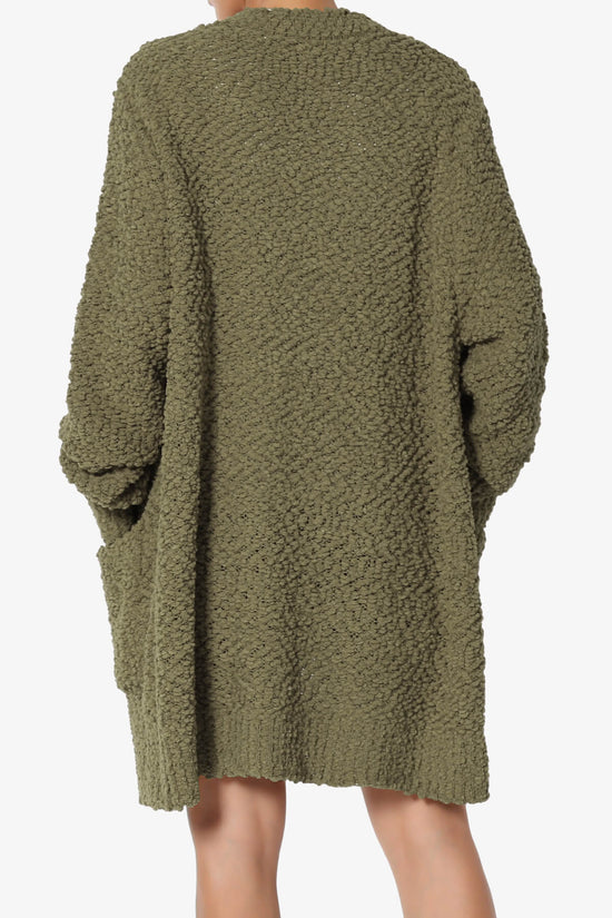 Load image into Gallery viewer, Barry Soft Popcorn Knit Sweater Cardigan OLIVE KHAKI_2
