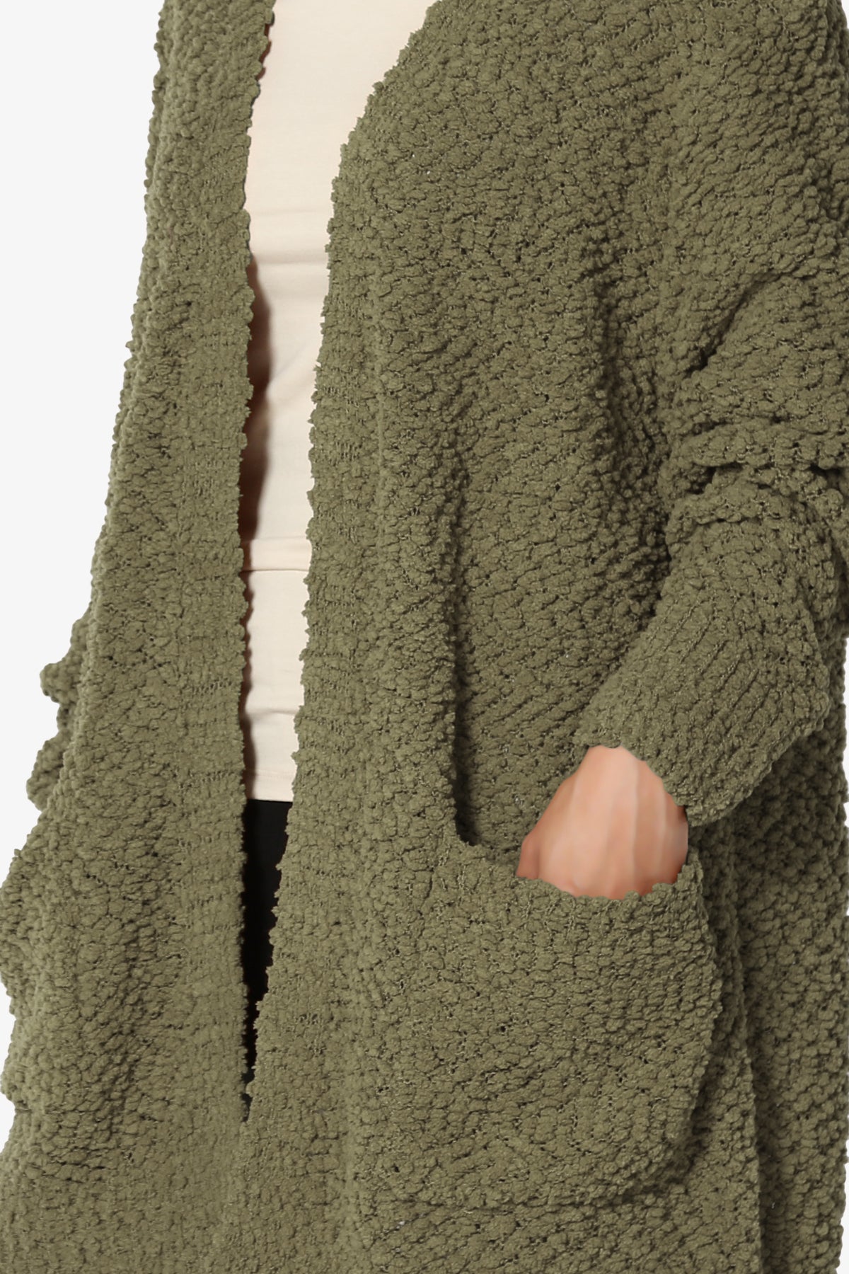 Load image into Gallery viewer, Barry Soft Popcorn Knit Sweater Cardigan OLIVE KHAKI_5

