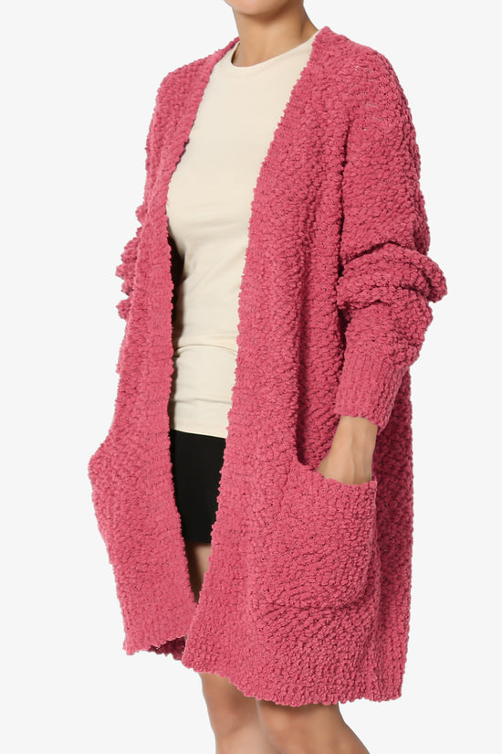 Barry Soft Popcorn Knit Sweater Cardigan ROSE_3