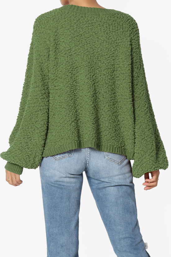 Load image into Gallery viewer, Barry Fuzzy Knit Button Boxy Crop Cardigan ASH OLIVE_2
